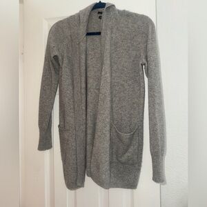 TAHARI Cashmere Open Front Grey Cardigan in XS